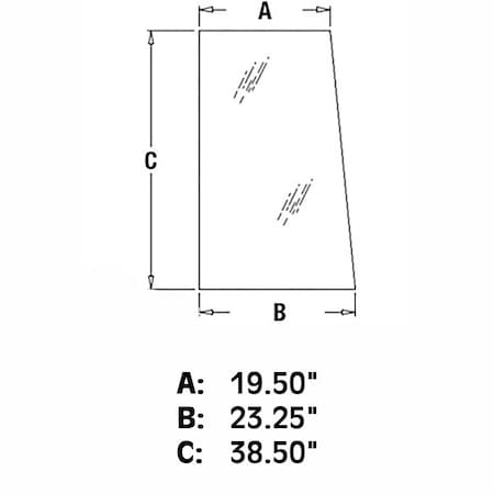 Aftermarket Side Upper Glass Left Right Fits John Deere 210C 310C 410C 510C 610C 710C T11346 T113465